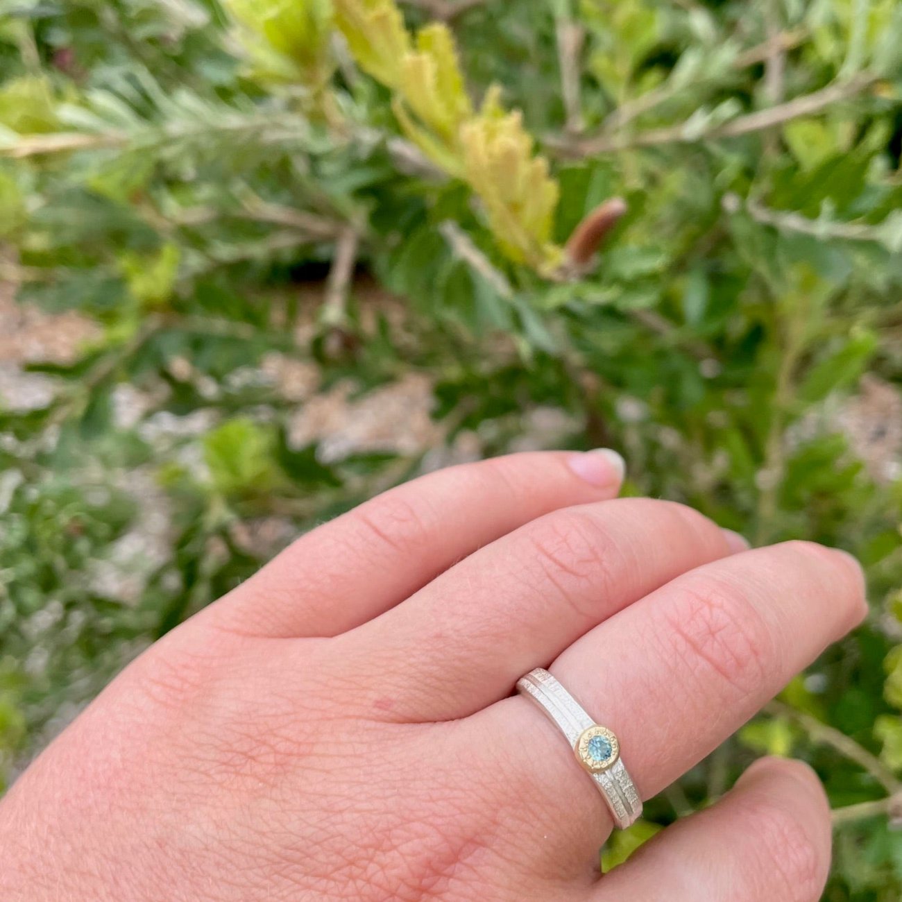 Banksia Treasure in silver and yellow gold